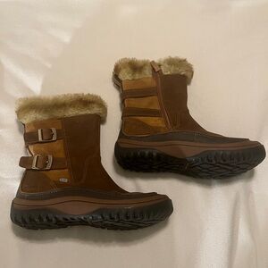 Merrell Tan and Brown Fur-Lined Winter Boots